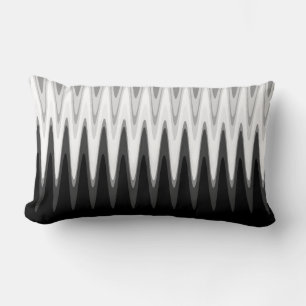 Zig Zag Black White Grått Mönster Lumbarkudde
