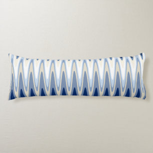 Zig Zag Black White Grått Navy Blue Beige Mönster Kroppskudde