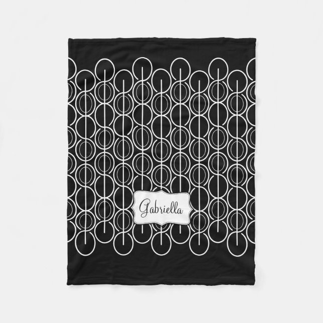 Zig zag-färgad namn-filt fleecefilt (Framsidan)