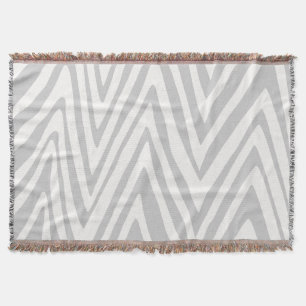 Zig Zag Grått och White Mönster Filt