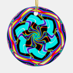 Zig Zag Hexagon Snowfllake Julgransprydnad Keramik