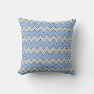 Zig Zag Light Blue och Grått Pillow Kudde