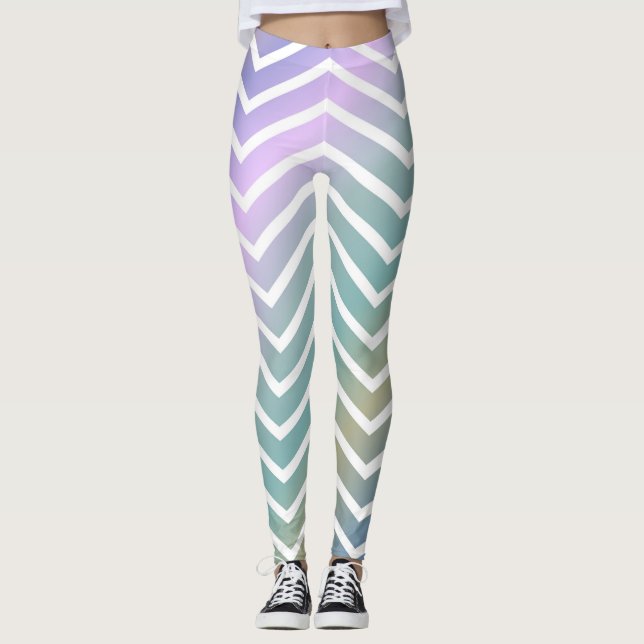 Zig zag metalliskt färg, lila rhapsody leggings (Framsida)