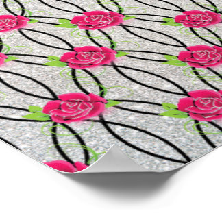 Zig Zag Mönster, blomma Poster