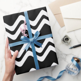 Zig Zag Mönster med dubbla Färgader Presentpapper