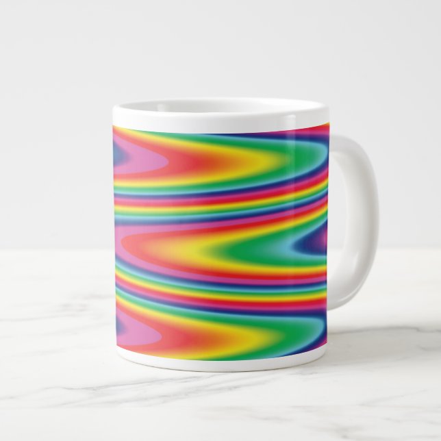 Zig Zag Psychedelic Rainbow Mönster Jumbo Mugg (Framsida höger)