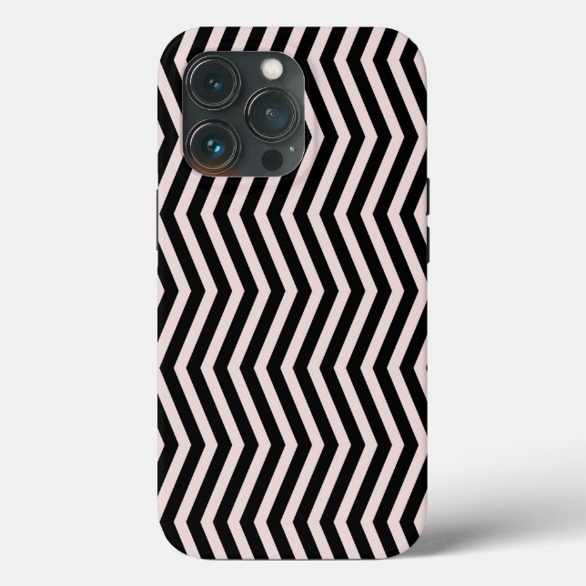 Zig Zag Rosa och svart Geometric Mönster (Baksida )