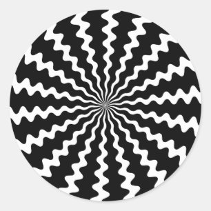 Zig Zag Spiral Stickers Runt Klistermärke