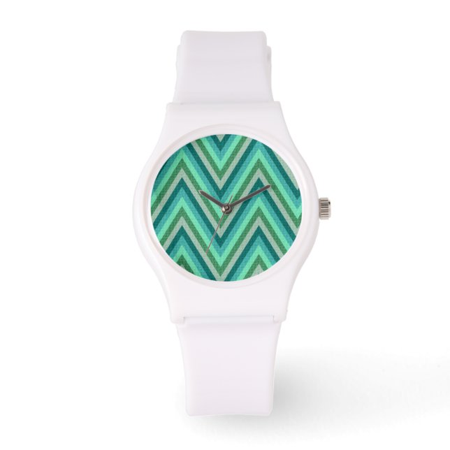 Zig Zag Stripe-bakgrund Armbandsur (Framsida)