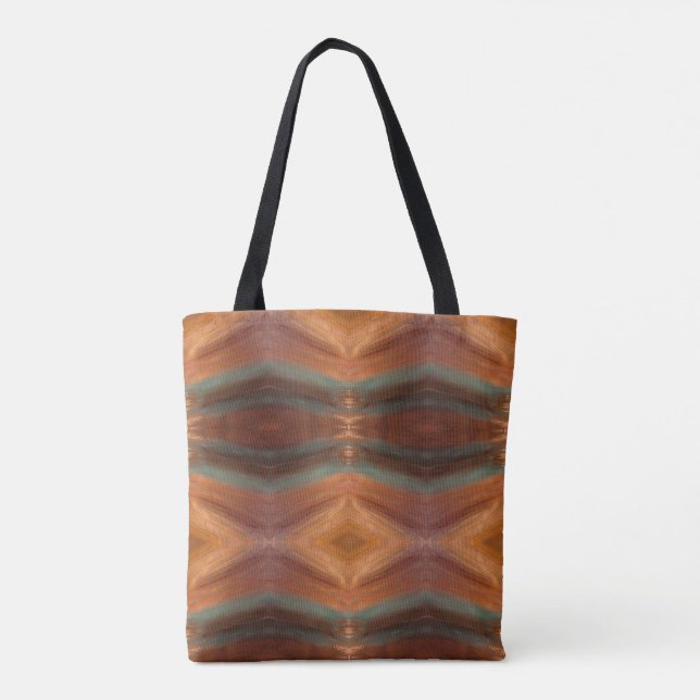 Zig Zag, Sydvästra Aztec, Native Stil Tote Bag Tygkasse (Baksida)