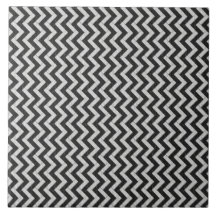 Zig-Zag White and Black Brick Pavers Tile