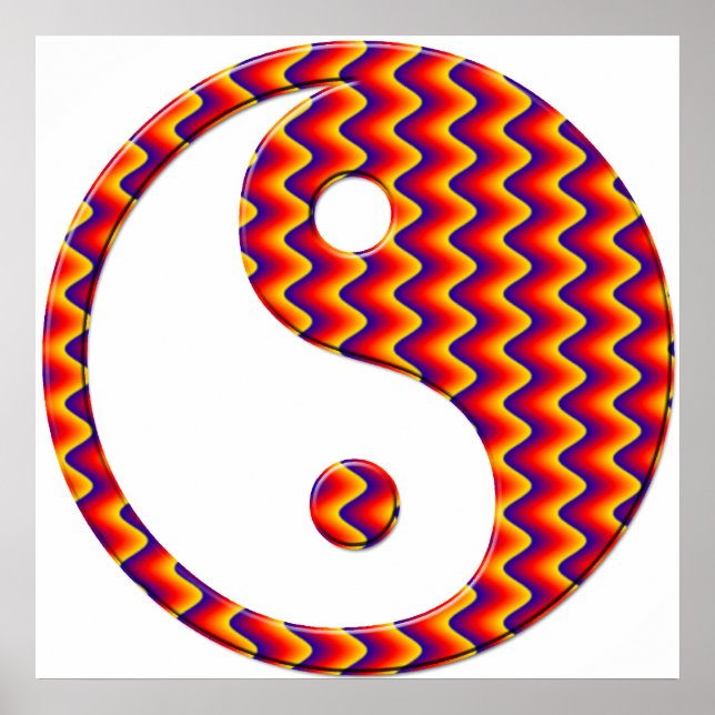 Zig Zag Yin Yang Symbol Poster (Framsidan)