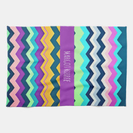 Zig-zagging pastel Rainbow Mönster Kökshandduk