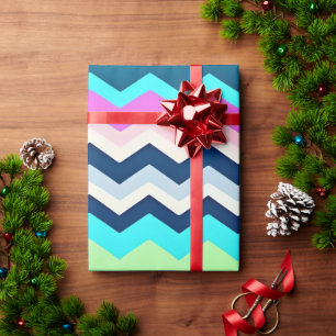 Zig-zagging pastel Rainbow Mönster Presentpapper