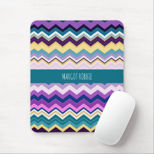 Zig Zagging Pastel Violet Retro Mönster Musmatta