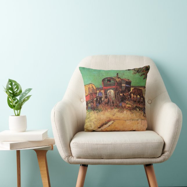 Zigenare med vagnar av Vincent van Gogh Kudde (Stol)