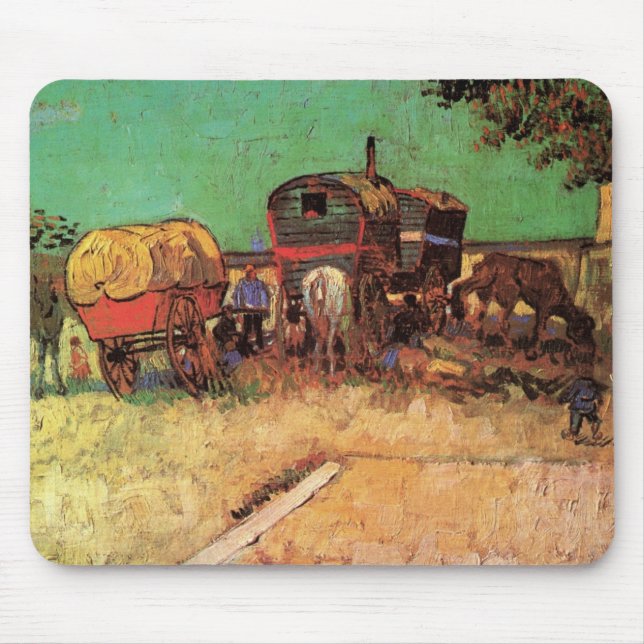 Zigenare med vagnar av Vincent van Gogh Musmatta (Framsidan)
