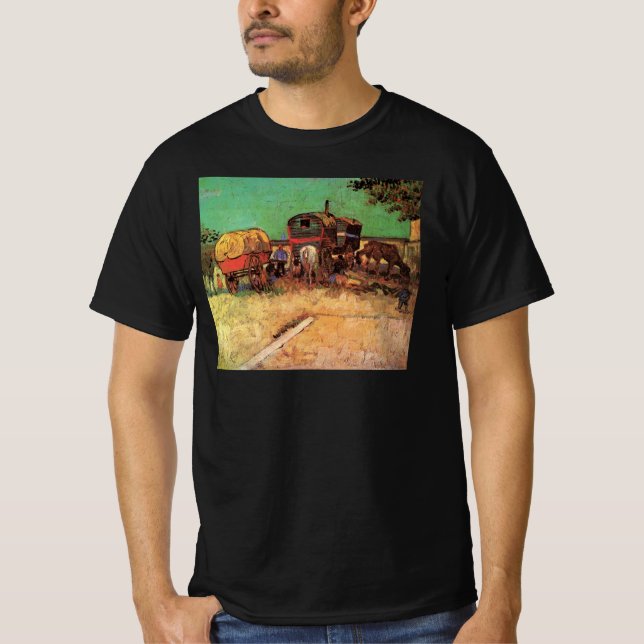 Zigenare med vagnar av Vincent van Gogh Tee (Framsida)