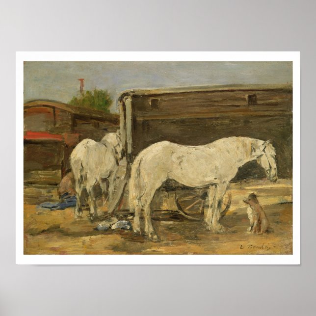 Zigenarhästar, c.1885-90 (olja på kanvas) poster (Framsidan)