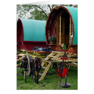 zigenarvagnar hälsningskort