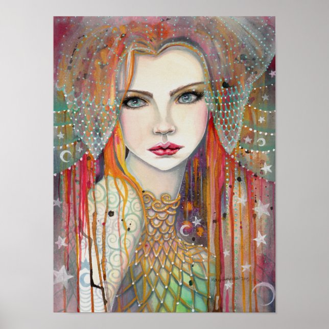 Zigenerska Vacker Fantasy Art Kvinna Poster (Framsidan)