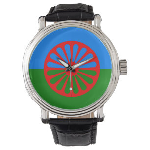 Zigensk etnisk flagga armbandsur
