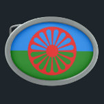 Zigensk flagga för officiell Romany<br><div class="desc">Personifiera lätt denna officiella Romani Roma för grönt och för blått zigenska flagga av de romanygipsiesna och handelsresandearna med din egna text, genom att använda skräddarsymenyn. Flagga föreställer grönten av jorden, och blåtten av himmlen med en traditionell zigensk husvagnvardovagn rullar och att föreställa reser. Besöka OCONNART-LAGRET för att matcha produkter...</div>
