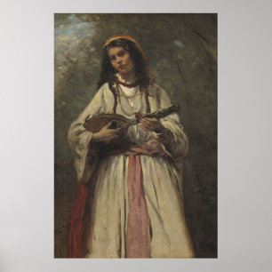 Zigensk flicka med mandolinen poster