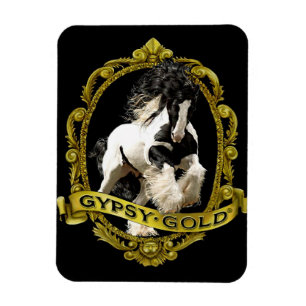 Zigensk guld- logotypmagnet magnet