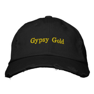 Zigensk guldsvartballcap broderad keps