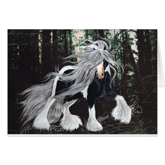 Zigensk hästfantasi hälsningskort (Framsidan Horizontal)