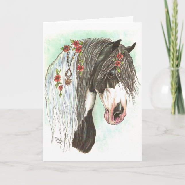 Zigenska lycka tilltecken kort (Framsida)