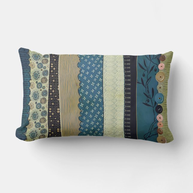 Zigenska MoJo kudder - blått och solbrännan Lumbarkudde (Framsida)