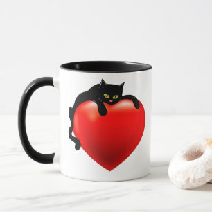 Zigenskt Tarot för svart röd hjärtavalentin fö Mugg