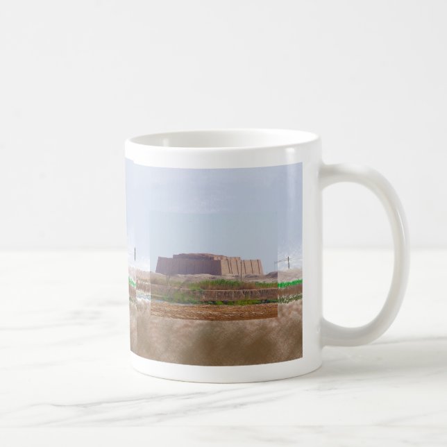 Ziggurat of Ur Impressionist Art Mug Kaffemugg (Höger)