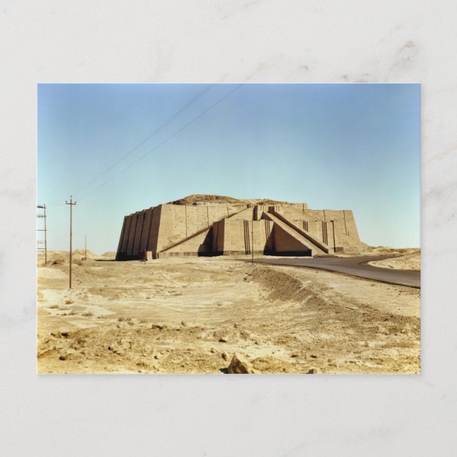 Ziggurats fasad i norra östran, c.2100 BC Vykort (Framsida)