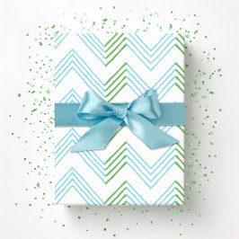 Ziggy Chevron in Green and Aqua Presentpapper