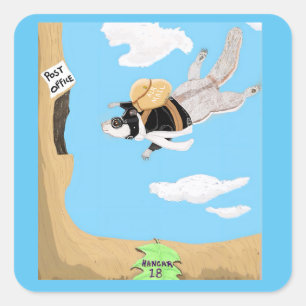 Ziggy Flies 🐿️ levererar e-postmeddelandet Fyrkantigt Klistermärke