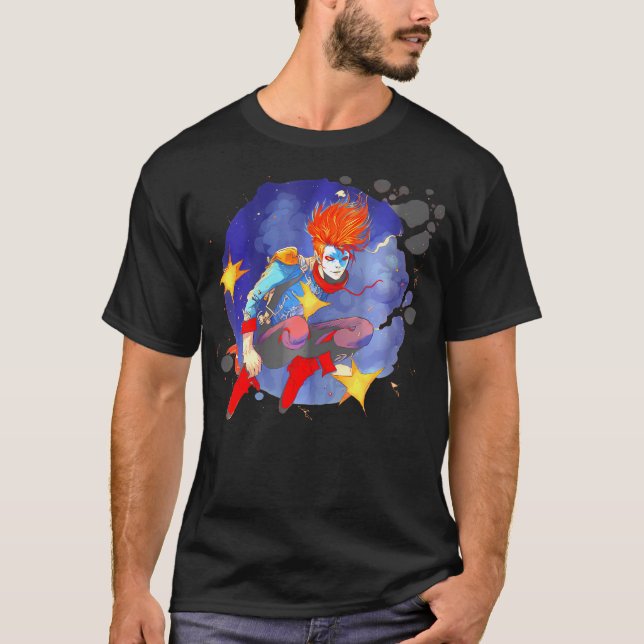 Ziggy Flyter i Stardust Music Inspired Spaceman T Shirt (Framsida)