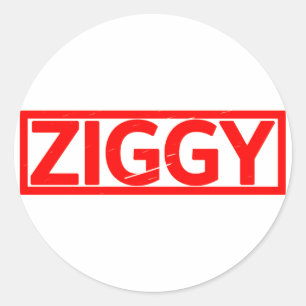 Ziggy Frimärke Runt Klistermärke