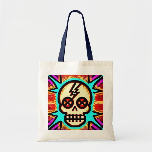 'ZIGGY SKULL' Tote Bag Tygkasse (Framsidan)