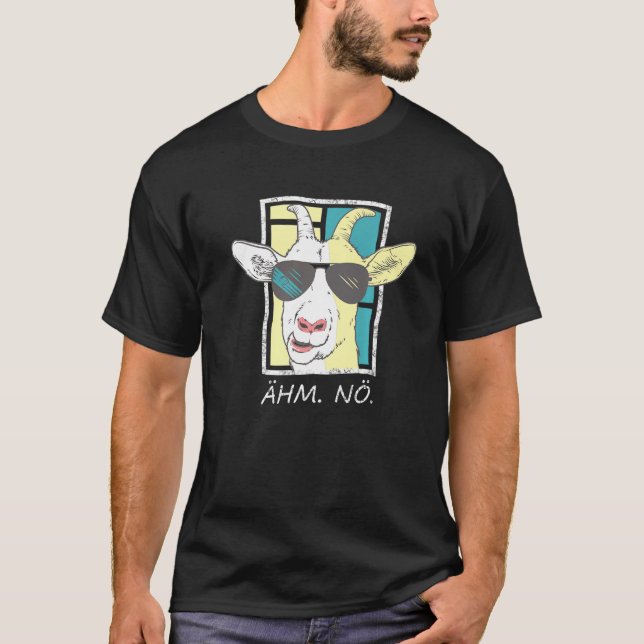 Zigige Goat med solglasögon Ahm. Nej! T Shirt (Framsida)
