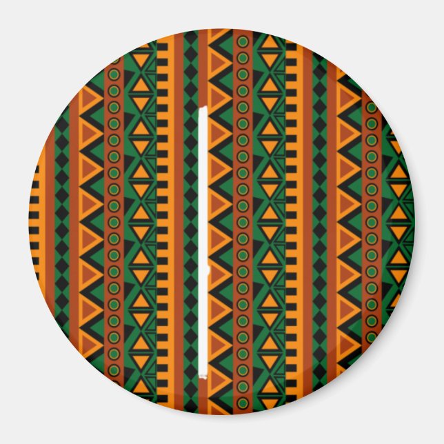Zigzag African Mönster Buttons | Vacker Cultura Magnet (Framsidan)
