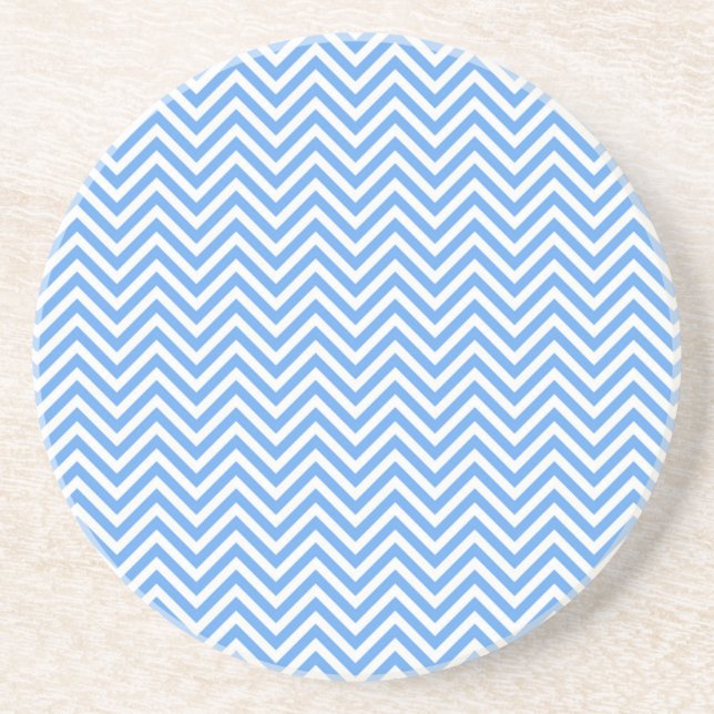 Zigzag Blue Chevron Mönster Underlägg Sandsten (Framsidan)