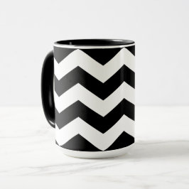 Zigzag Chevron Black and White Mugg