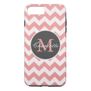 ZigZag Chevron Chic Monogrammed Rosa Mönster