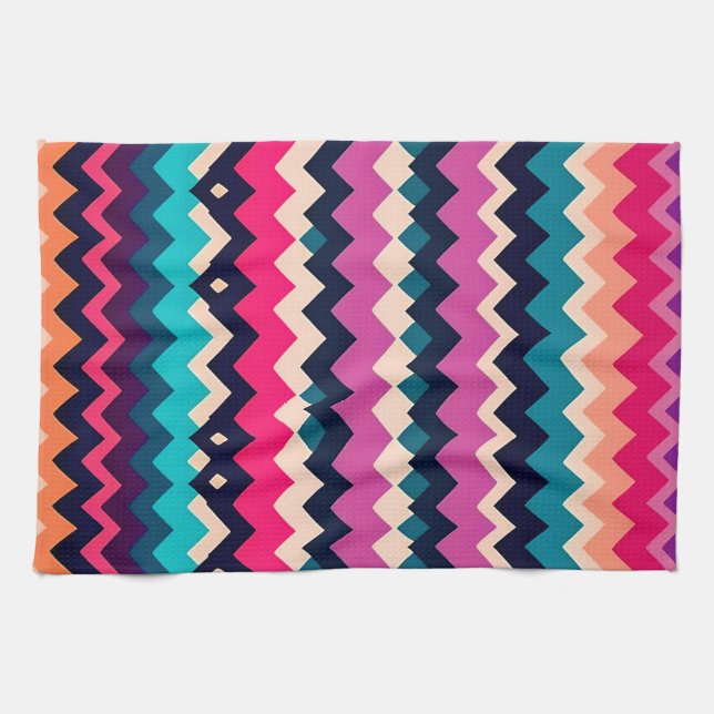 Zigzag Chevron Colorful Mönster Design Kökshandduk (Horisontell)