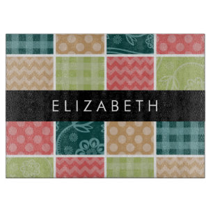 Zigzag, Chevron, Gingham, Polka dots, ditt namn