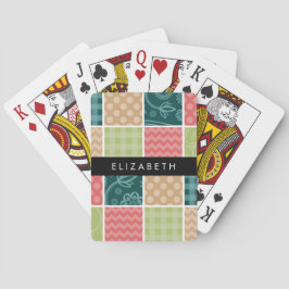 Zigzag, Chevron, Gingham, Polka dots, ditt namn Casinokort