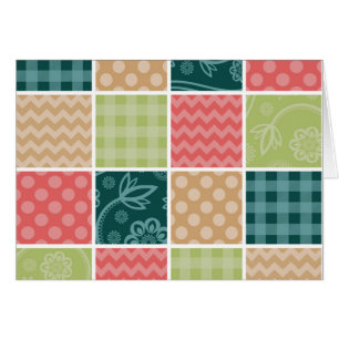 Zigzag, Chevron, Gingham, Polka dots, Patchwork Hälsningskort